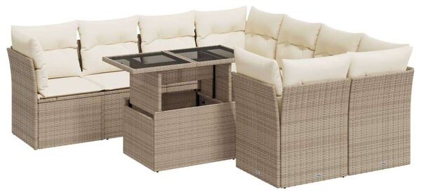 VidaXL Polyrattan Kerti Ülőgarnitúra - 9 részes - Bézs
