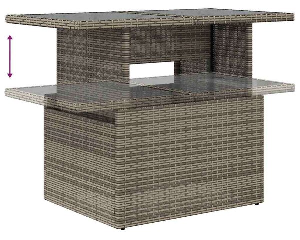 VidaXL Polyrattan Kerti Ülőgarnitúra - 6 részes - Szürke