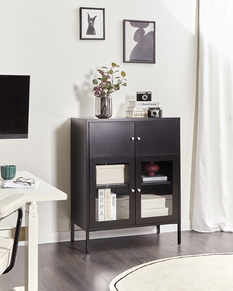 Vitrin ESHOLT Fém 80 cm Fekete