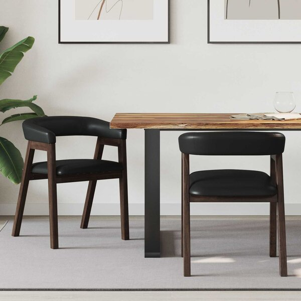 VidaXL Étkező Székek 2 pcs Világos Barna 54 x 57 x 73 cm Tömör Gumi Fa