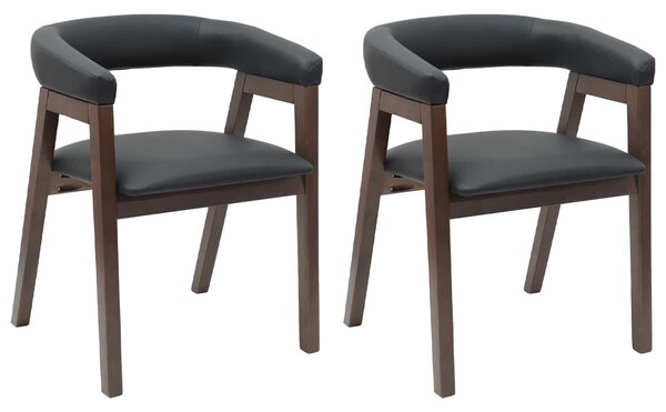VidaXL Étkező Székek 2 pcs Világos Barna 54 x 57 x 73 cm Tömör Gumi Fa