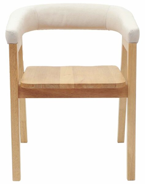 VidaXL Étkező Székek 2 pcs Természetes 54 x 57 x 73 cm Tömör Gumi Fa