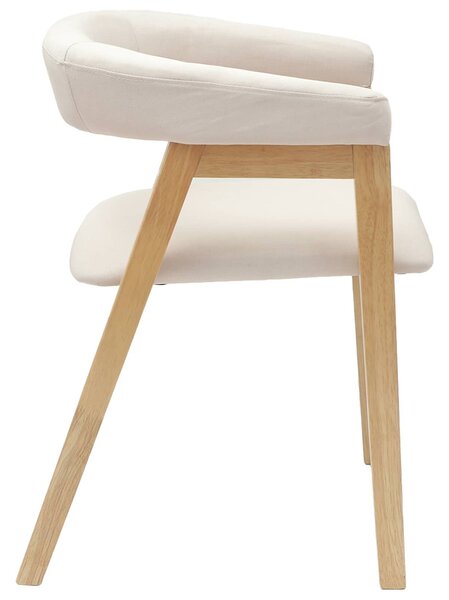 VidaXL Étkező Székek 2 pcs Természetes 54 x 57 x 73 cm Tömör Gumi Fa