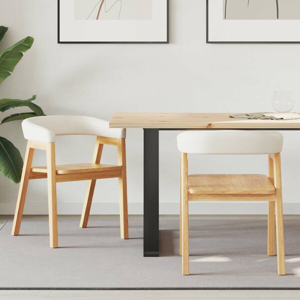 VidaXL Étkező Székek 2 pcs Természetes 54 x 57 x 73 cm Tömör Gumi Fa