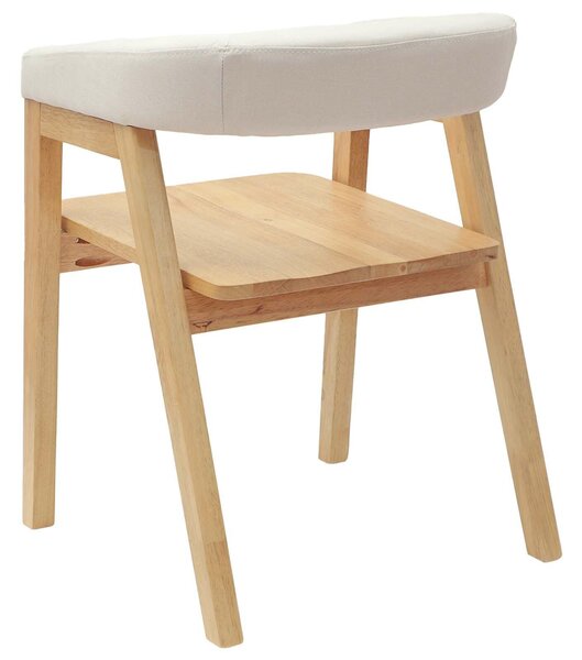 VidaXL Étkező Székek 2 pcs Természetes 54 x 57 x 73 cm Tömör Gumi Fa