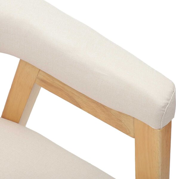 VidaXL Étkező Székek 2 pcs Természetes 54 x 57 x 73 cm Tömör Gumi Fa