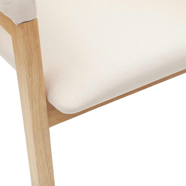 VidaXL Étkező Székek 2 pcs Természetes 54 x 57 x 73 cm Tömör Gumi Fa