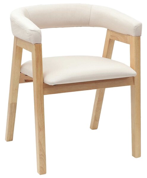VidaXL Étkező Székek 2 pcs Természetes 54 x 57 x 73 cm Tömör Gumi Fa
