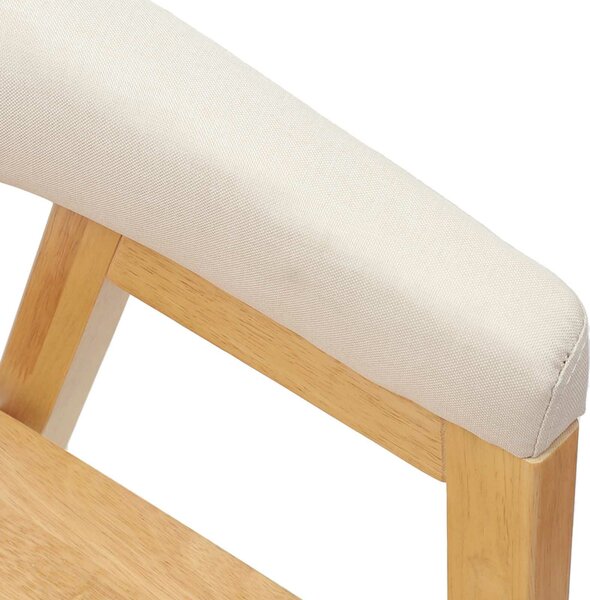 VidaXL Étkező Székek 2 pcs Természetes 54 x 57 x 73 cm Tömör Gumi Fa