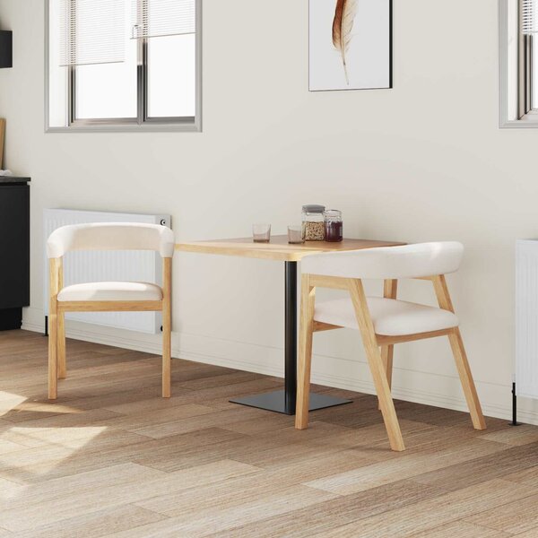 VidaXL Étkező Székek 2 pcs Természetes 54 x 57 x 73 cm Tömör Gumi Fa