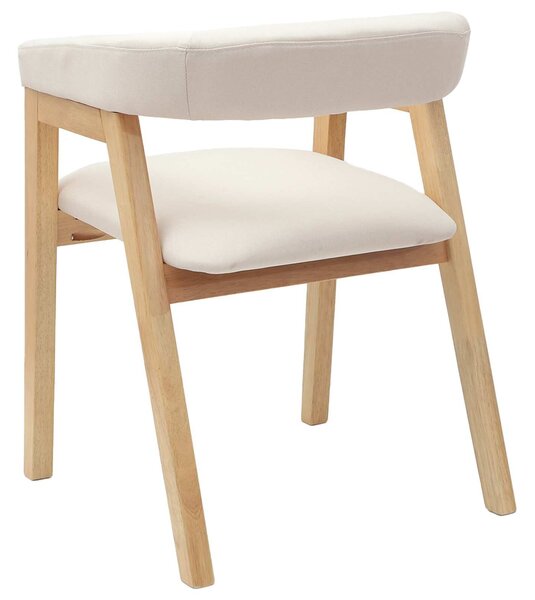 VidaXL Étkező Székek 2 pcs Természetes 54 x 57 x 73 cm Tömör Gumi Fa