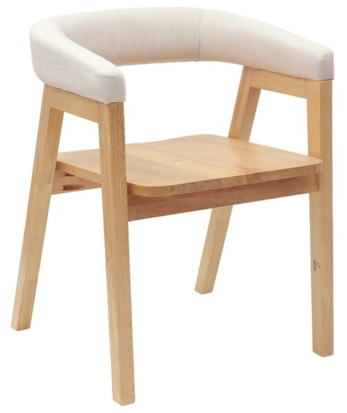VidaXL Étkező Székek 2 pcs Természetes 54 x 57 x 73 cm Tömör Gumi Fa