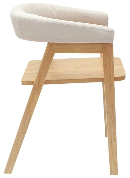 VidaXL Étkező Székek 2 pcs Természetes 54 x 57 x 73 cm Tömör Gumi Fa