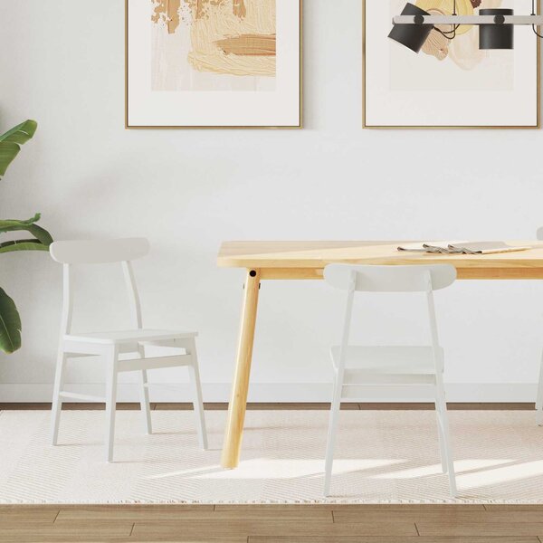 VidaXL Étkezőszék 2 pcs Fehér 43 x 44,5 x 77 cm Tömör Gumi Fa