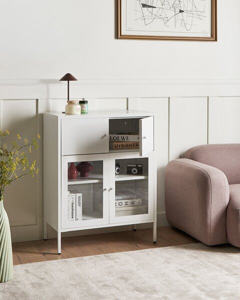 Vitrin ESHOLT Fém 80 cm Fehér
