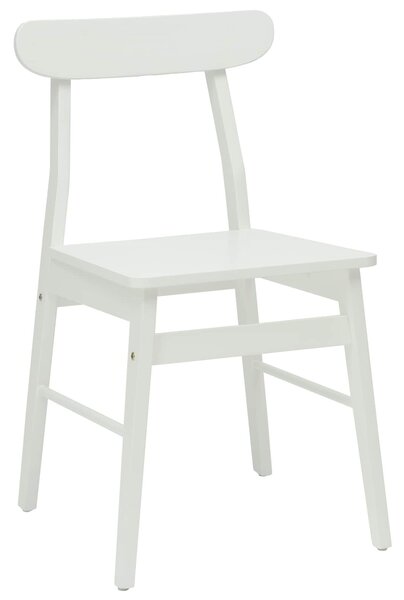 VidaXL Étkezőszék 2 pcs Fehér 43 x 44,5 x 77 cm Tömör Gumi Fa