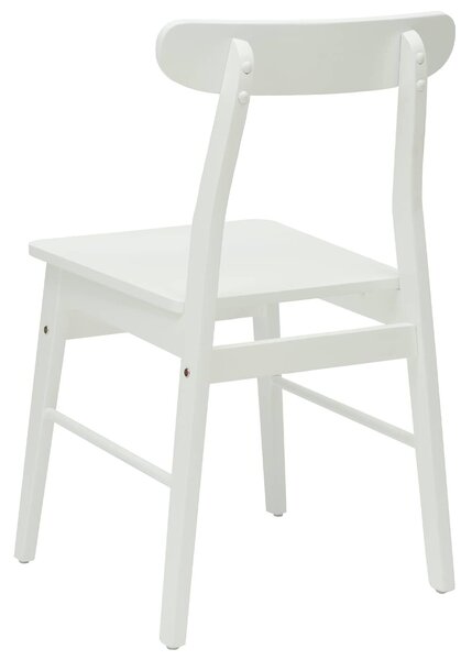 VidaXL Étkezőszék 2 pcs Fehér 43 x 44,5 x 77 cm Tömör Gumi Fa