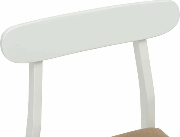 VidaXL Étkezőszék 2 pcs Fehér és barna Tömör Gumi Fa