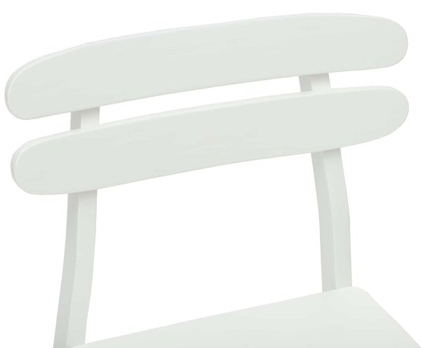 VidaXL Étkezőszék 2 pcs Fehér Tömör Gumi Fa