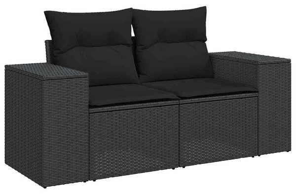 VidaXL Polyrattan Kerti Ülőgarnitúra - 8 részes - Fekete