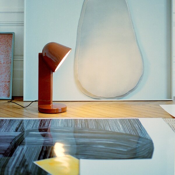 Asztali lámpa FLOS, Céramique Down, dimmable, Piros, Nappali, Kerámia, Dizájn