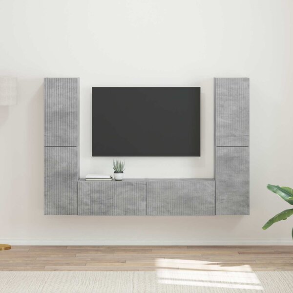 VidaXL TV szekrény garnitúra 6 pcs Beton Szürke Faanyag