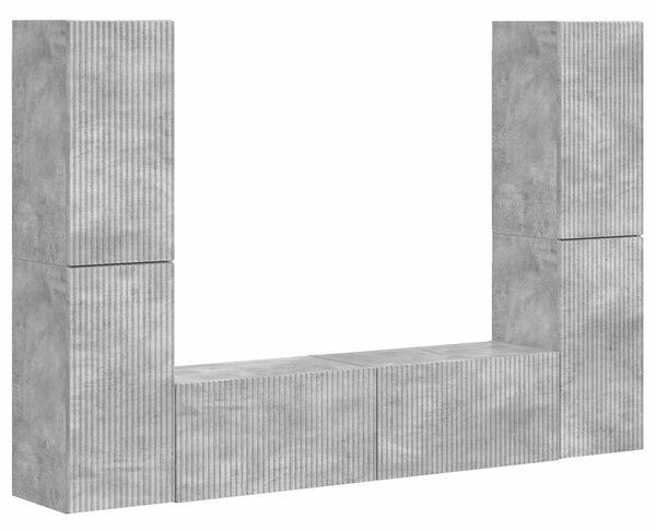 VidaXL TV szekrény garnitúra 6 pcs Beton Szürke Faanyag