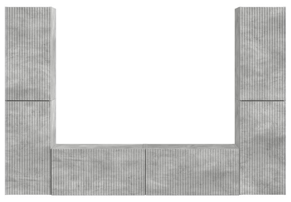 VidaXL TV szekrény garnitúra 6 pcs Beton Szürke Faanyag