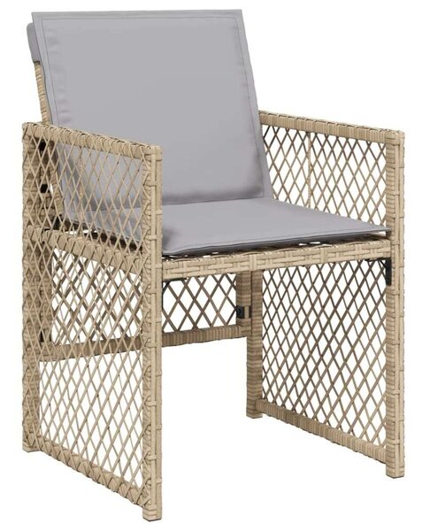 VidaXL Polyrattan Kerti Étkezőgarnitúra - 15 részes - Bézs