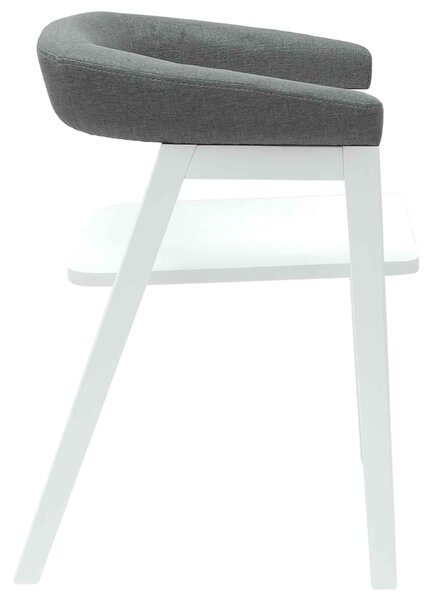 VidaXL Étkező Székek 2 pcs Fehér 54 x 57 x 73 cm Tömör Gumi Fa