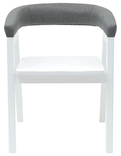 VidaXL Étkező Székek 2 pcs Fehér 54 x 57 x 73 cm Tömör Gumi Fa