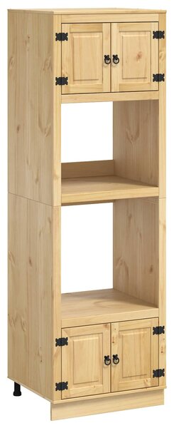 VidaXL Cabinet polcokkal tárolóval Méz 66 x 58 x 207 cm Tömör fenyőfa