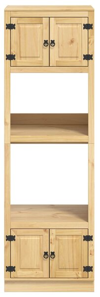 VidaXL Cabinet polcokkal tárolóval Méz 66 x 58 x 207 cm Tömör fenyőfa