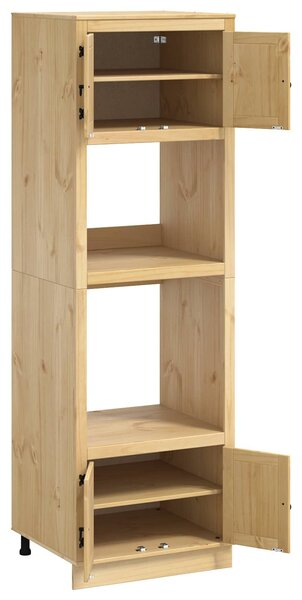 VidaXL Cabinet polcokkal tárolóval Méz 66 x 58 x 207 cm Tömör fenyőfa