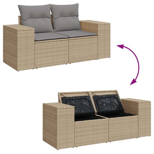 VidaXL Polyrattan Kerti Ülőgarnitúra - 5 részes - Bézs