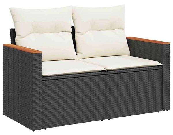 VidaXL Polyrattan Kerti Ülőgarnitúra - 7 részes - Fekete