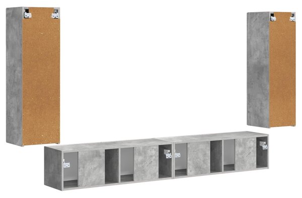 VidaXL TV falit kabinet szett 4 pcs Beton Szürke Faanyag
