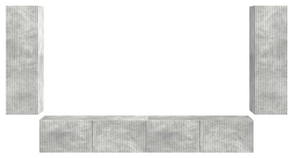 VidaXL TV falit kabinet szett 4 pcs Beton Szürke Faanyag