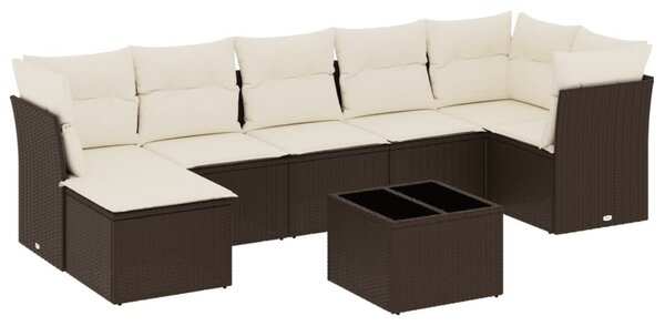 VidaXL 8 részes barna polyrattan kerti ülőgarnitúra párnákkal