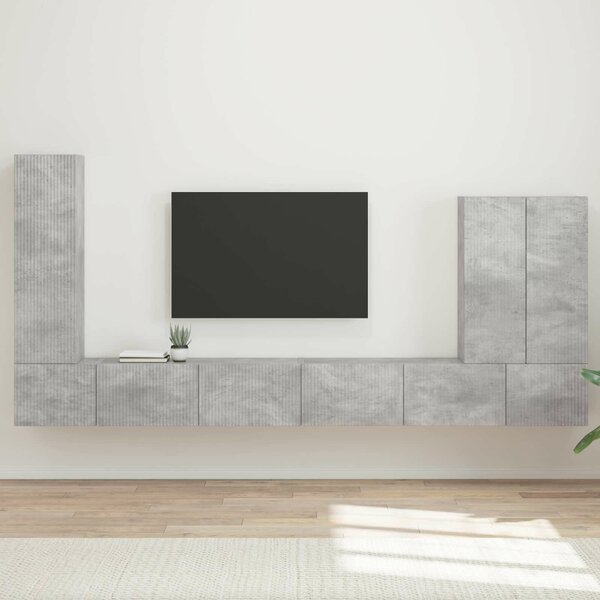 VidaXL TV falit kabinet szett Falra szerelhető 6 pcs Beton Szürke