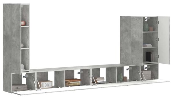 VidaXL TV falit kabinet szett Falra szerelhető 6 pcs Beton Szürke