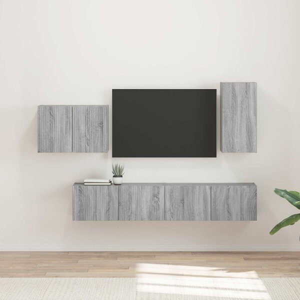 VidaXL TV falit kabinet szett 4 pcs Szürke Sonoma Faanyag