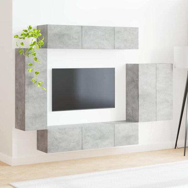 VidaXL TV falit kabinet szett Falra szerelhető 6 pcs Beton Szürke