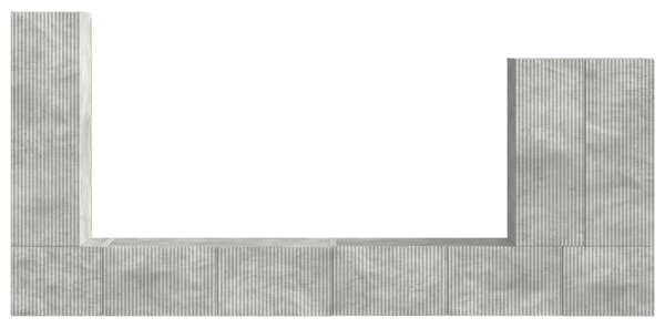 VidaXL TV falit kabinet szett Falra szerelhető 6 pcs Beton Szürke