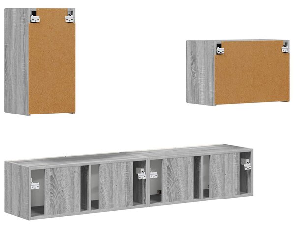 VidaXL TV falit kabinet szett 4 pcs Szürke Sonoma Faanyag