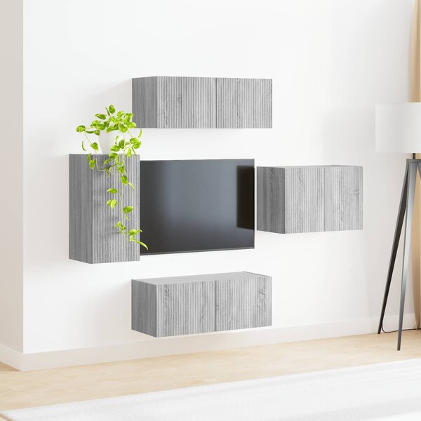 VidaXL TV falit kabinet szett 4 pcs Szürke Sonoma Faanyag