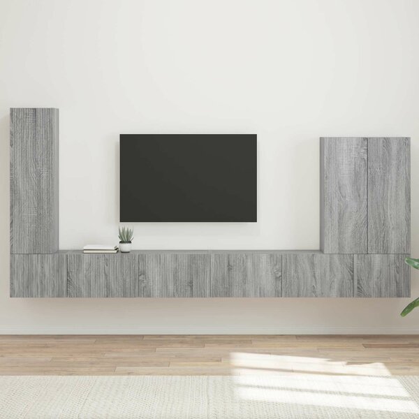 VidaXL TV falit kabinet szett Falra szerelhető 6 pcs Szürke Sonoma