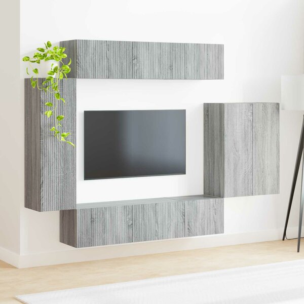 VidaXL TV falit kabinet szett Falra szerelhető 6 pcs Szürke Sonoma