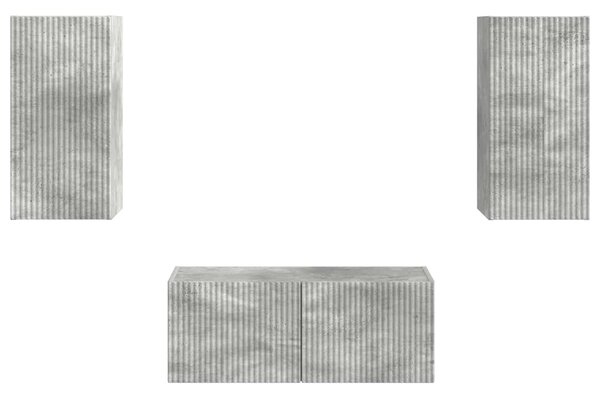 VidaXL TV szekrény garnitúra 2 pcs Beton Szürke Faanyag