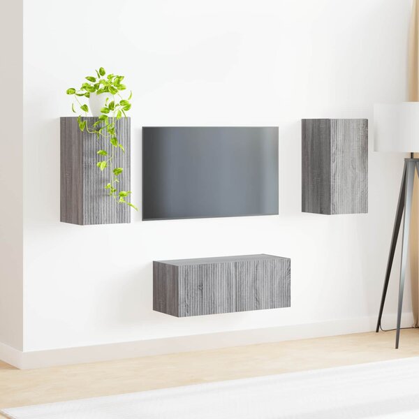 VidaXL TV szekrény garnitúra 2 pcs Szürke Sonoma Faanyag